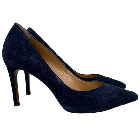 Banana Republic 3 inch Blue Suede Silettos Women's Size 5 1/2 - Picture 3 of 14
